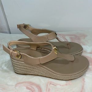 Michael Kors Logo Espadrille Wedge Sandal